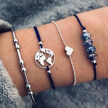 Noteful Love™ Stackable Beaded Bracelet Set – Heart & Floral Design