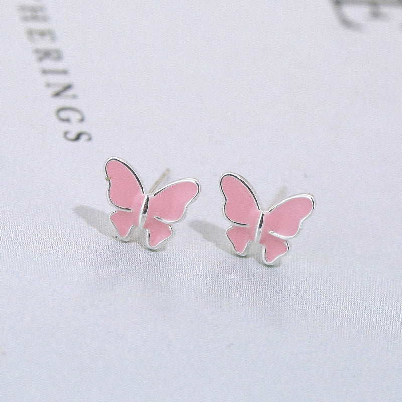 Noteful Love™ Butterfly Stud Earrings – 925 Sterling Silver Korean Style