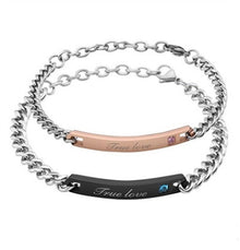 Noteful Love™ King & Queen Couple Bracelets – Titanium Steel Charm Set
