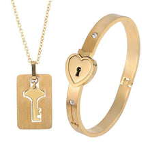 Noteful Love™ Couple Love Lock Bracelet & Key Set – Titanium Steel Matching Jewelry