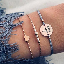 Noteful Love™ Stackable Beaded Bracelet Set – Heart & Floral Design