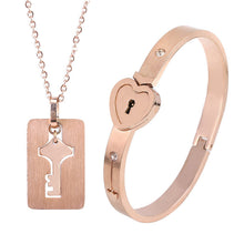 Noteful Love™ Couple Love Lock Bracelet & Key Set – Titanium Steel Matching Jewelry