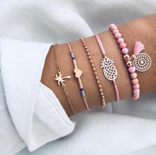 Noteful Love™ Stackable Beaded Bracelet Set – Heart & Floral Design