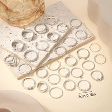 Noteful Love™ 30-Piece Stackable Ring Set – Vintage Heart & Wave Styles