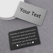 Noteful Love™ Personalized Wallet Card – Custom Engraved Stainless Steel Love Note