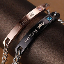 Noteful Love™ King & Queen Couple Bracelets – Titanium Steel Charm Set