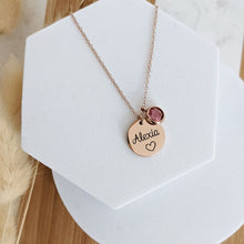 Noteful Love™ Birthstone Disc Necklace – Personalized Engraved Pendant