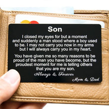 Noteful Love™ Personalized Wallet Card – Custom Engraved Stainless Steel Love Note