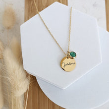 Noteful Love™ Birthstone Disc Necklace – Personalized Engraved Pendant