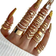 Noteful Love™ 30-Piece Stackable Ring Set – Vintage Heart & Wave Styles